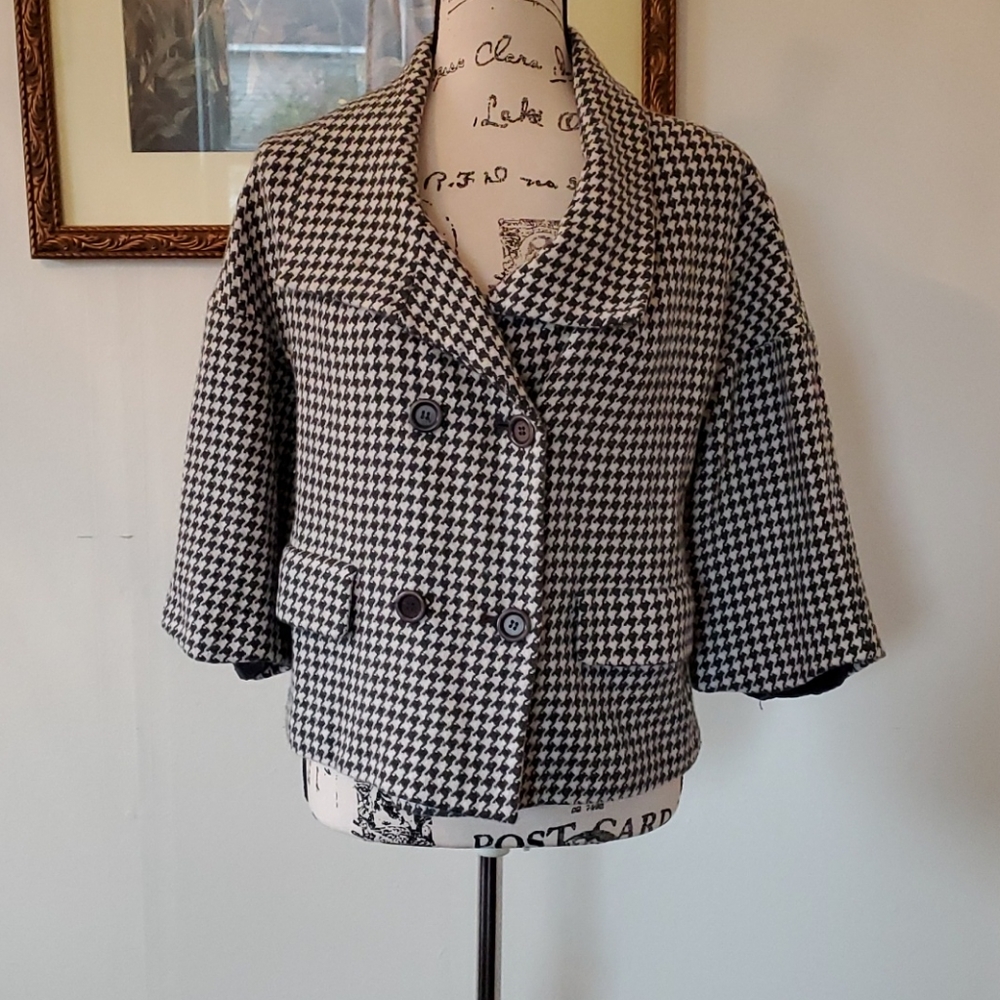 Talbots Gray Houndstooth Jacket - image 1